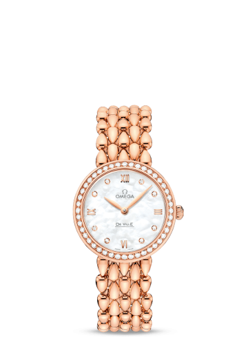 Omega De Ville Prestige Dewdrop Quartz 27.4 Red Gold / MOP / Diamond / Bracelet
